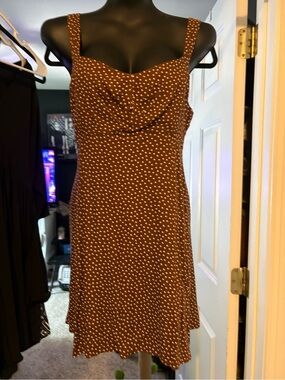 Old Navy Brown Polka Dot Midi Dress